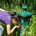 Me checking out the water fountain